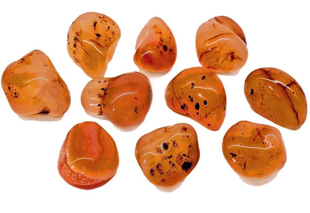 Carnelian tumbled stones