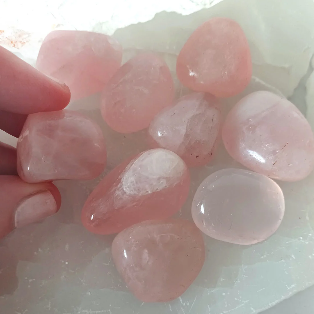 Tumbled rose quartz stone , available online in cyprus and internationally