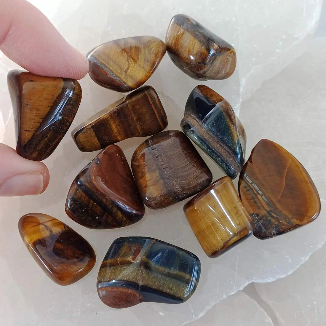 Tiger Eye tumbled stone. Tiger eye cyprus