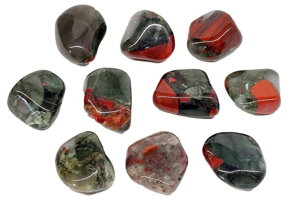 Bloodstone tumbled stone