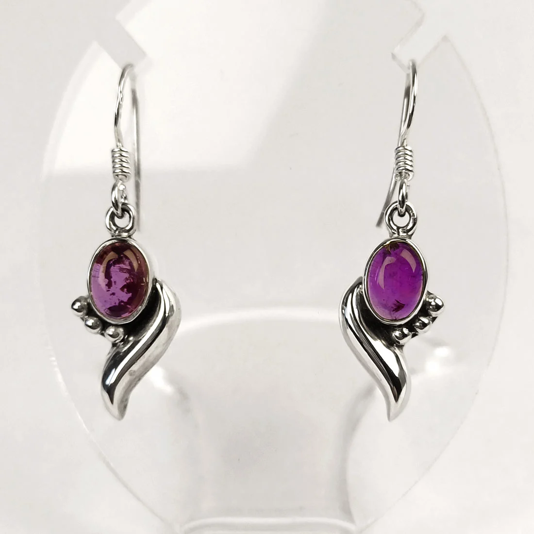 earrings with amethyst in sterling silver 925