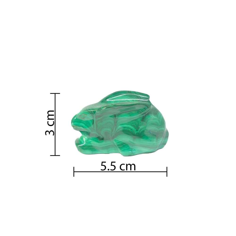 Rabbit Carving In Malachite 5.5x3 cm - Image 3