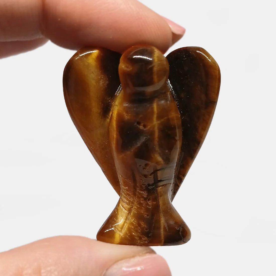 Tiger Eye carved angel - confidence