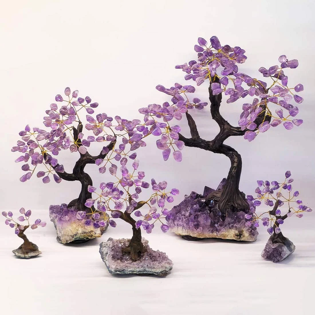 Amethyst Tree of Life with natural purple crystals. different sizes available