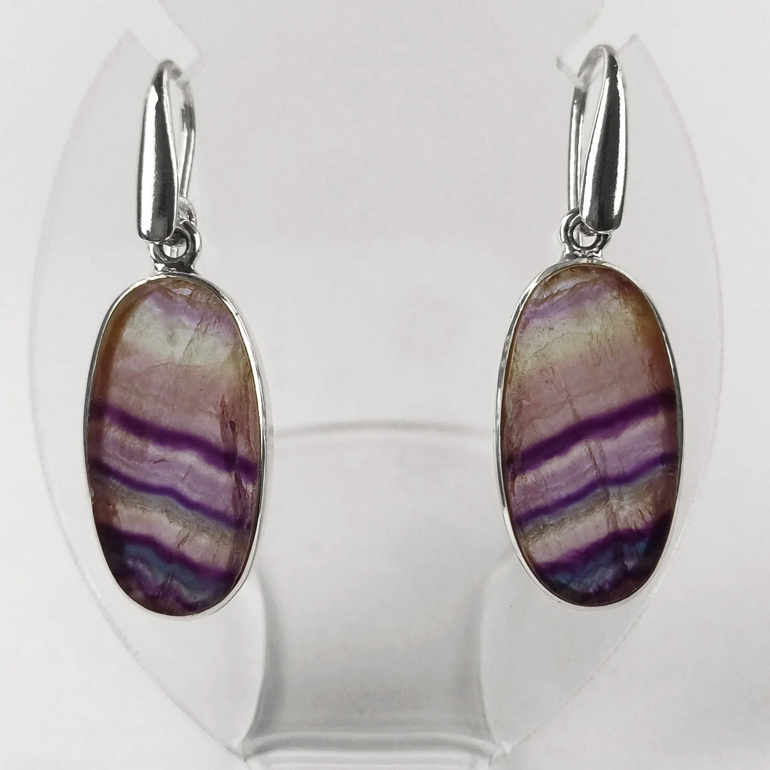 fluorite earrings sterling silver