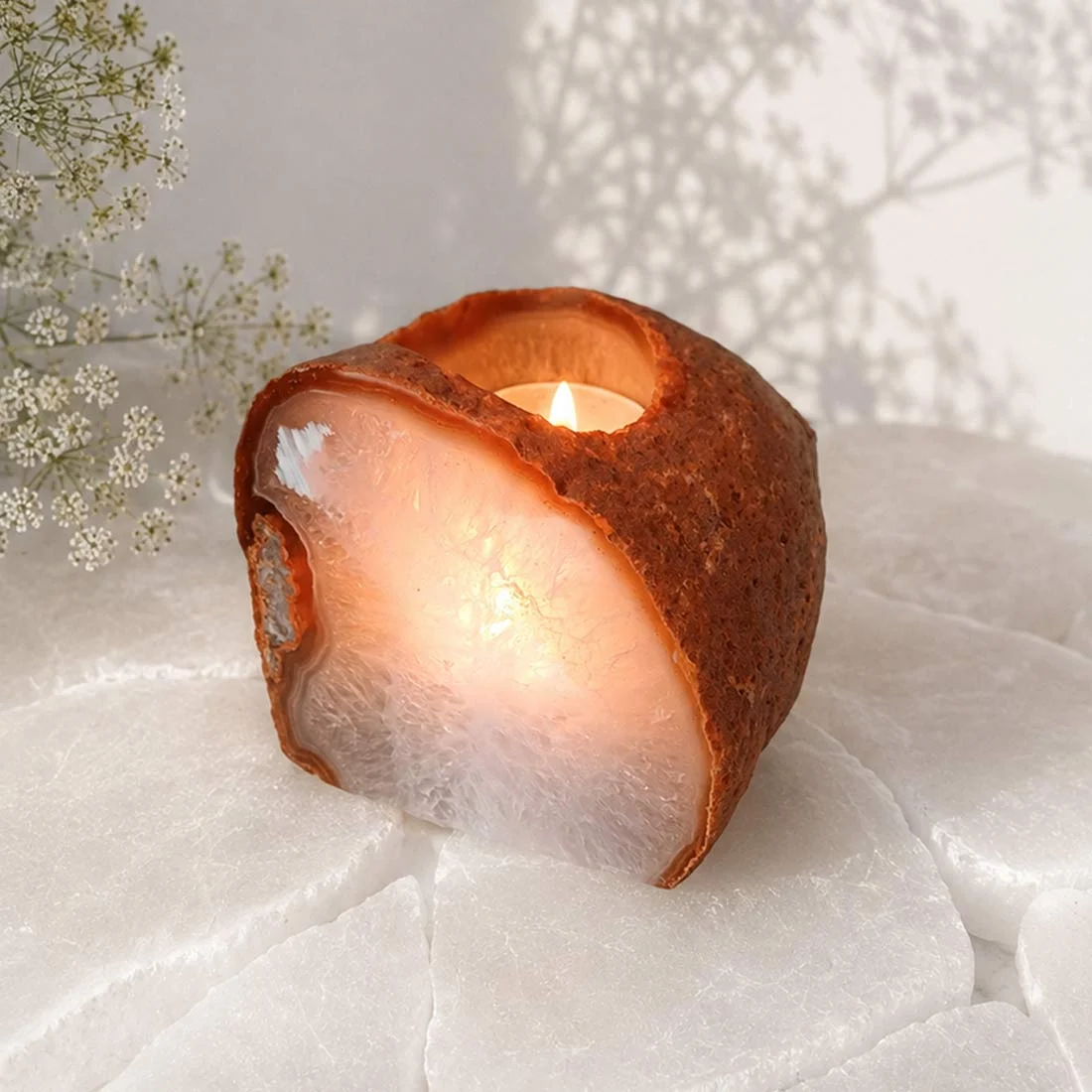 agate candle holder