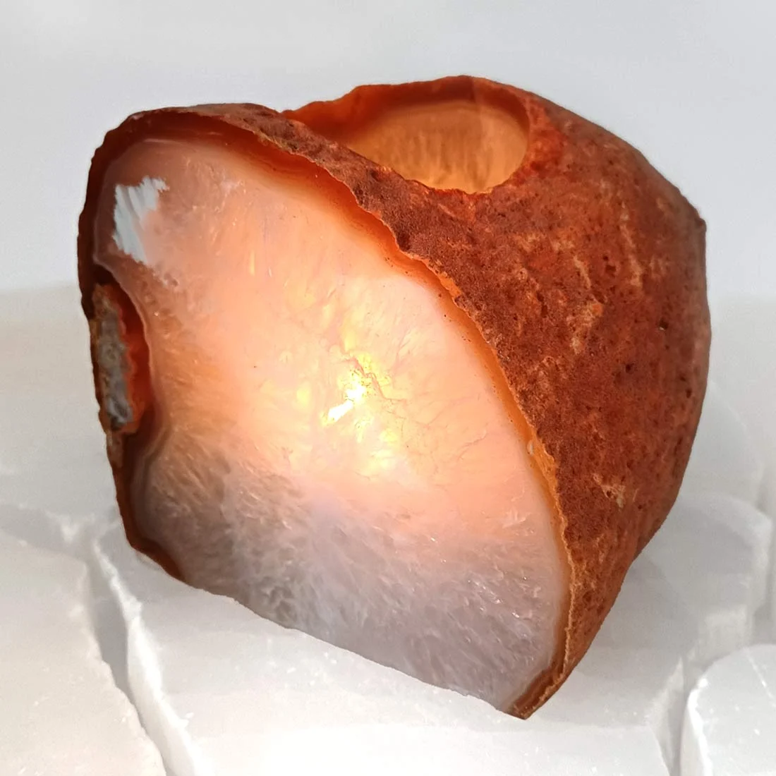 Agate natural candleholder