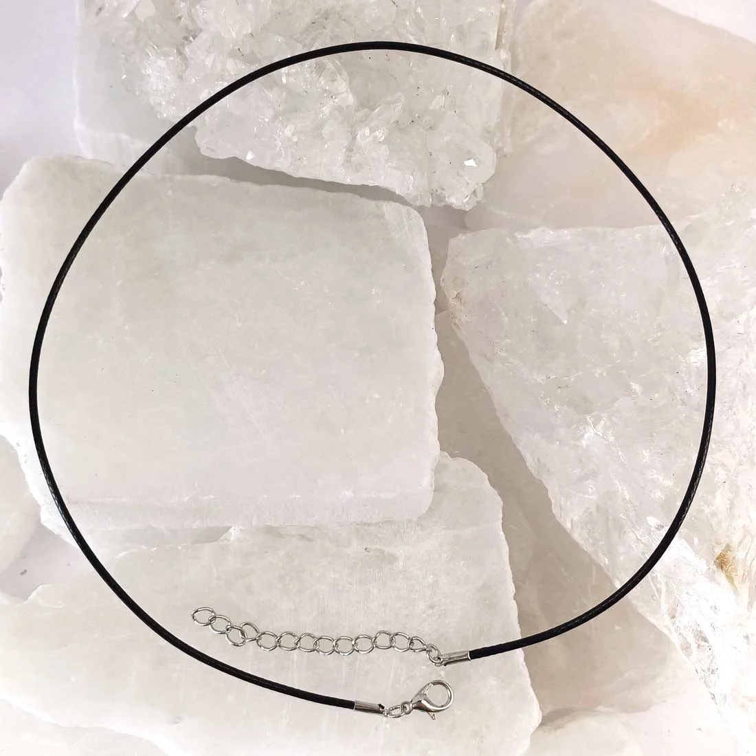 Black faux leather pendant cord