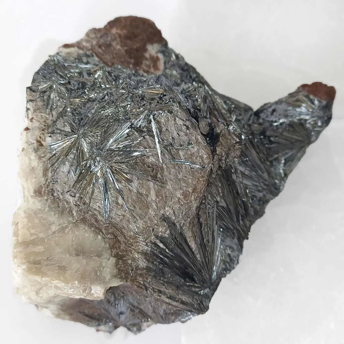 raw pyrolusite crystal from morocco dark metallic grey natural mineral