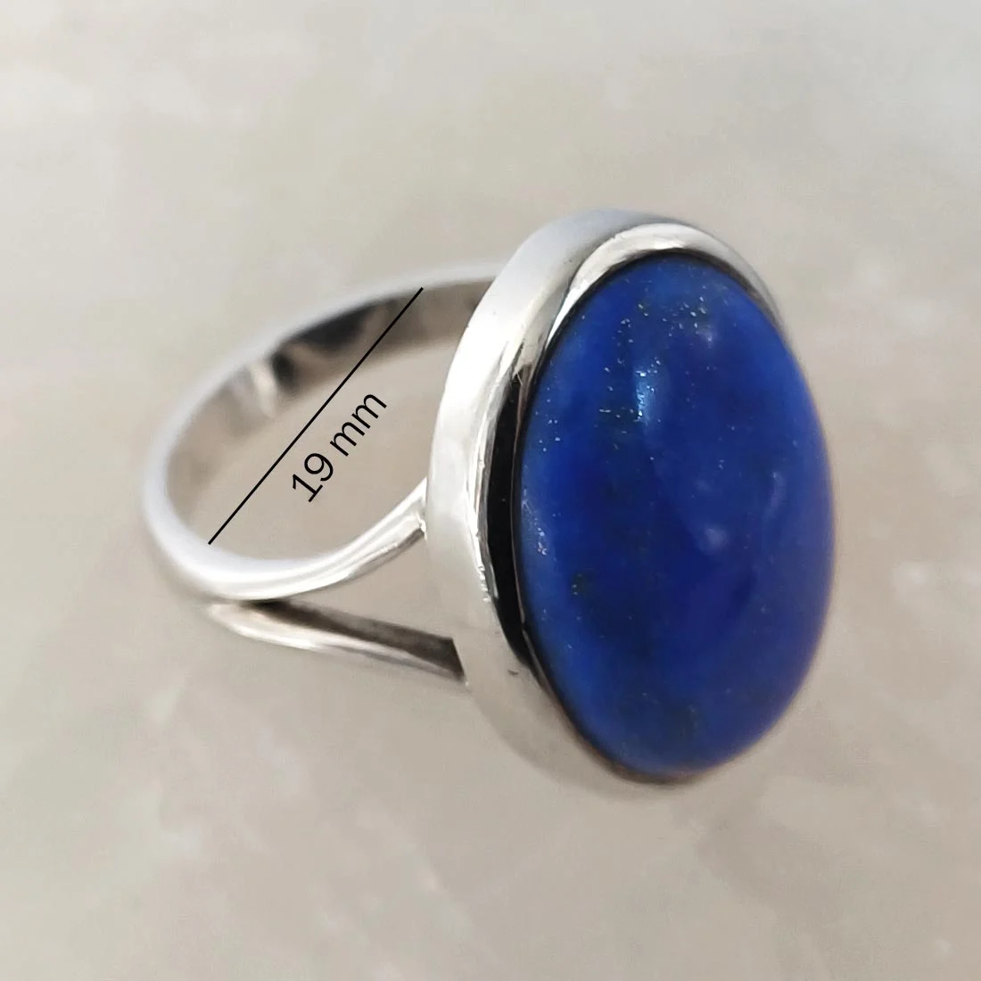 Lapis Lazuli oval ring set in sterling silver