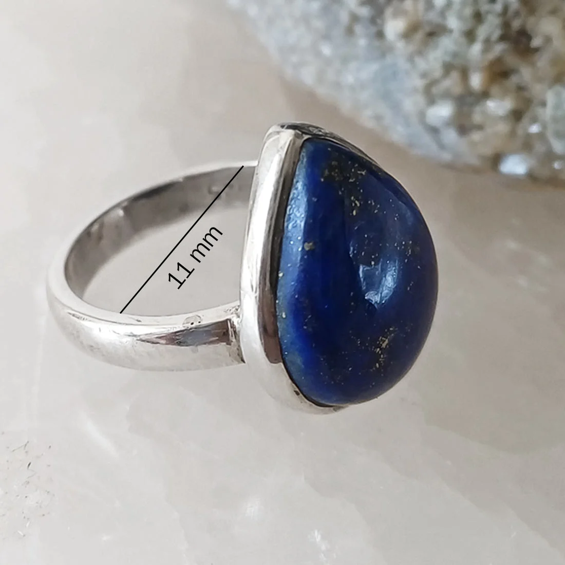 Lapis lazuli drop ring