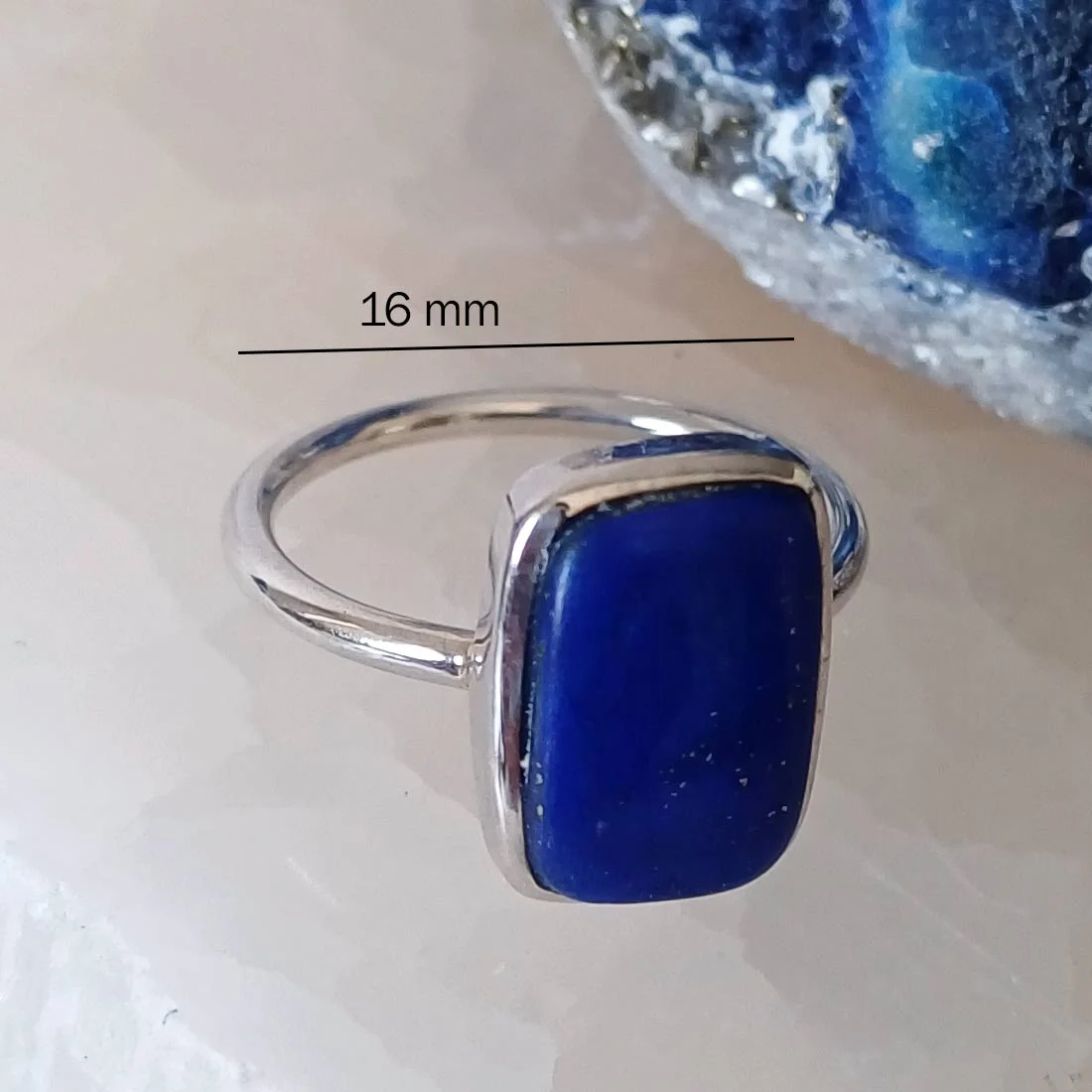 Lapis lazuli rectangular ring