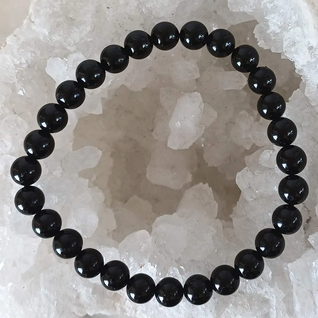 Black Tourmaline beads bracelet - 6mm beads