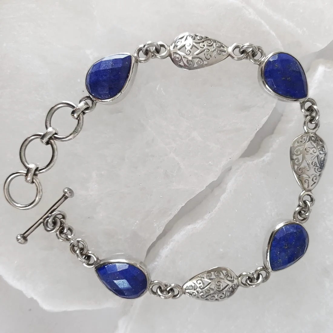 Lapis Lazuli Bracelet – 925 Sterling Silver
