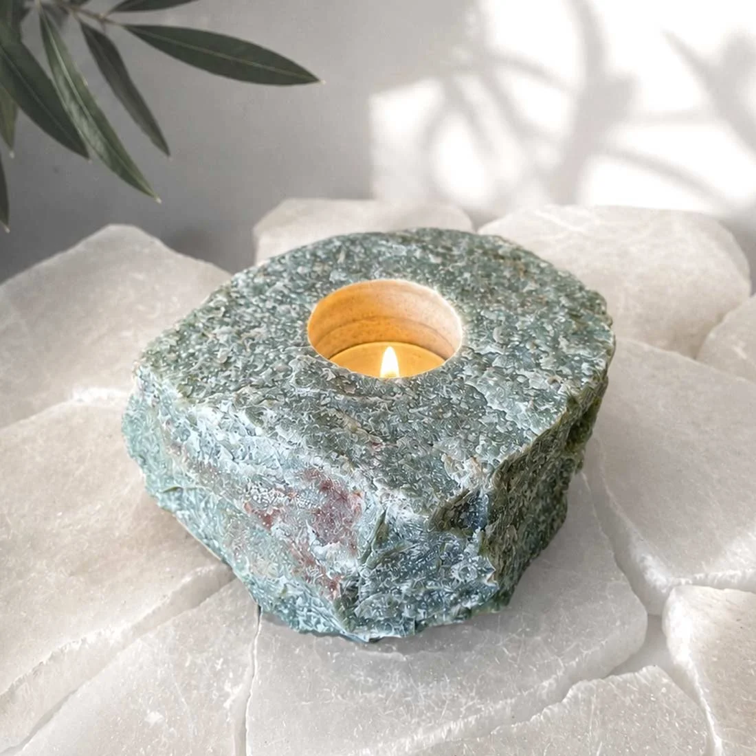 Aventurine candle holder