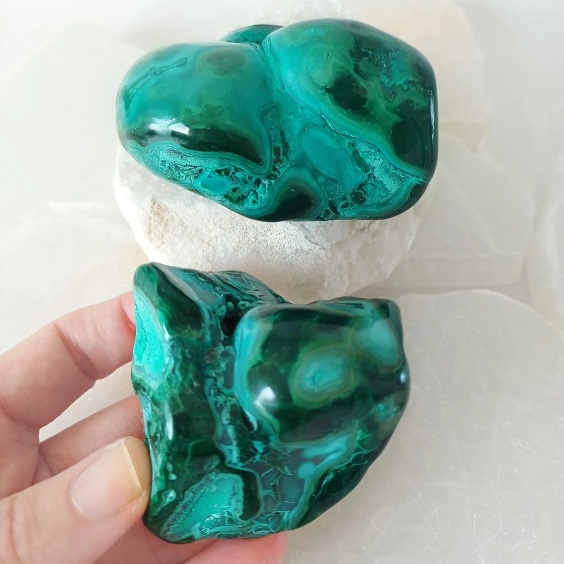 Polished Chrysocolla freeform from Congo with natural blue-green and turquoise patterns