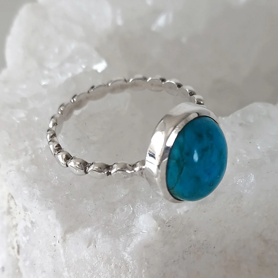 Chrysocolla oval ring